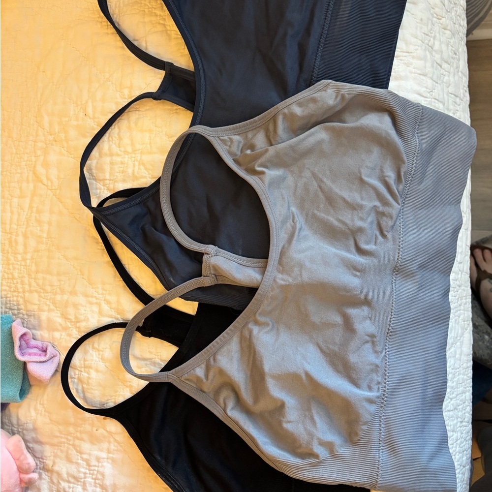 Women's Black and Gray Sports Bras